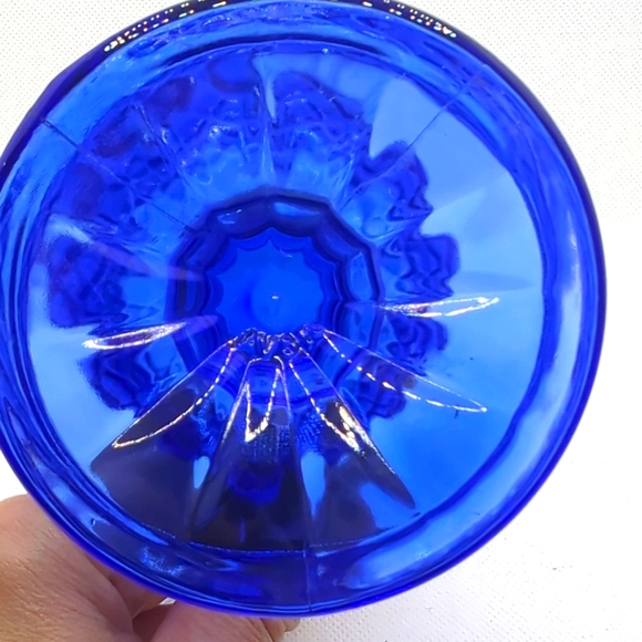 Blue Fostoria Glass Pitcher/Creamer - Avon - Picture 4 of 6
